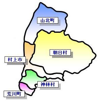 村上市合併前地図