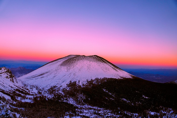 浅間山の夕日